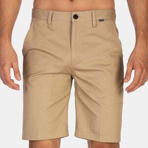 Hurley One and Only Stretch Chino Shorts - Tan - NWT size 38 - 21 inch inseam